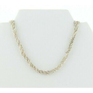 Sterling Silver Multi 7 Strand Twist Chain Necklace 18 inch chain 14 mm wide
